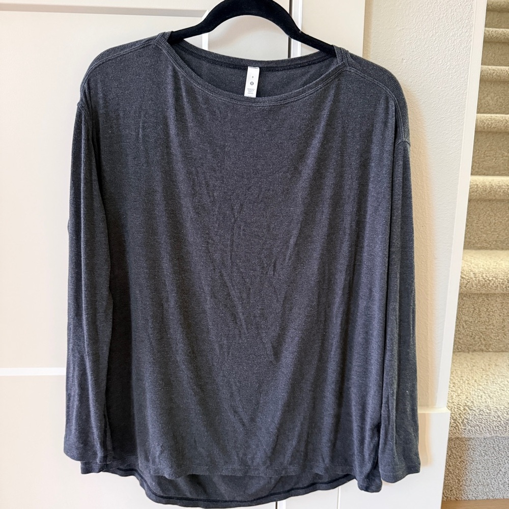 Lululemon Back In Action Organic Cotton Long Sleeve Shirt  Size 8